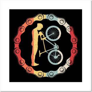 Mountain Biking Retro Vintage Gear MTB Bicycle Rider Posters and Art